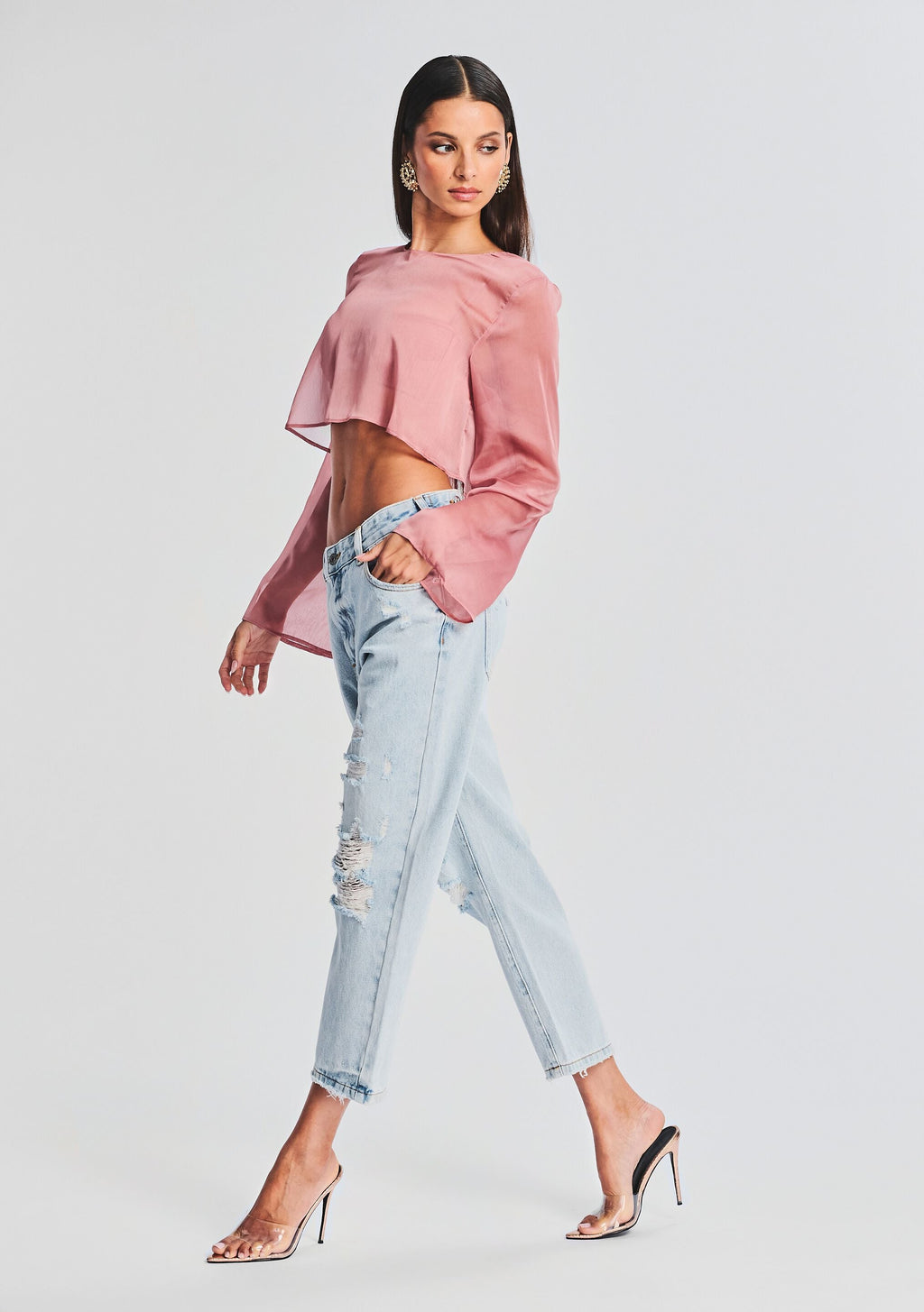 Grace Cropped Shirt by Shani Shemer in Coffee Cream, product image 3