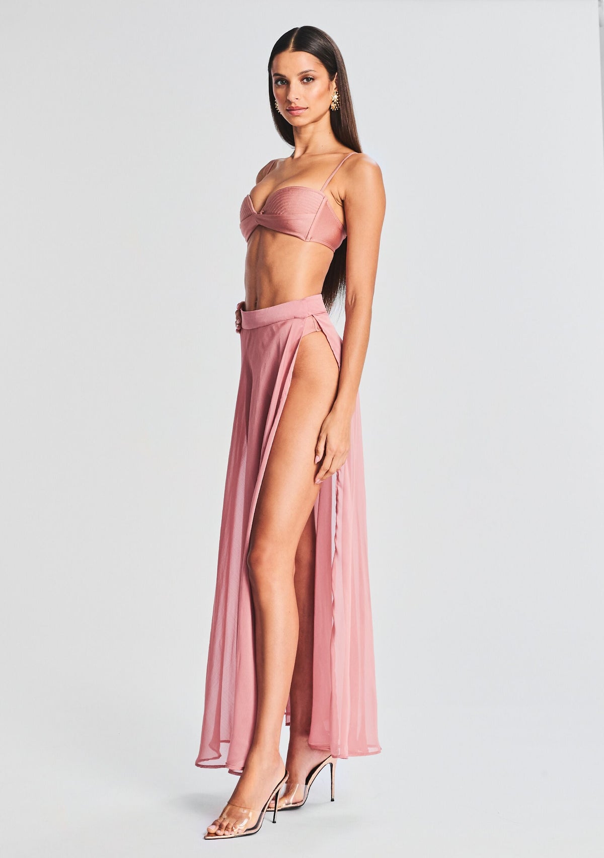 Alaia Long Slit Skirt by Shani Shemer in Coffee Cream, product image 3