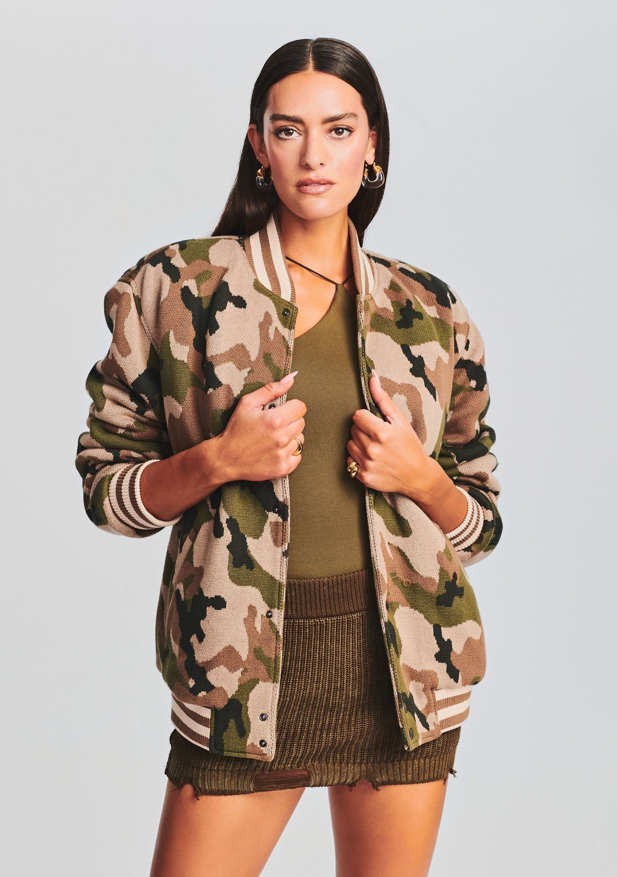 Bryan Bomber Jacket by SEROYA in Camo, product image 1