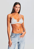 Doral Silk Bralette by SEROYA in Silver, product image 1