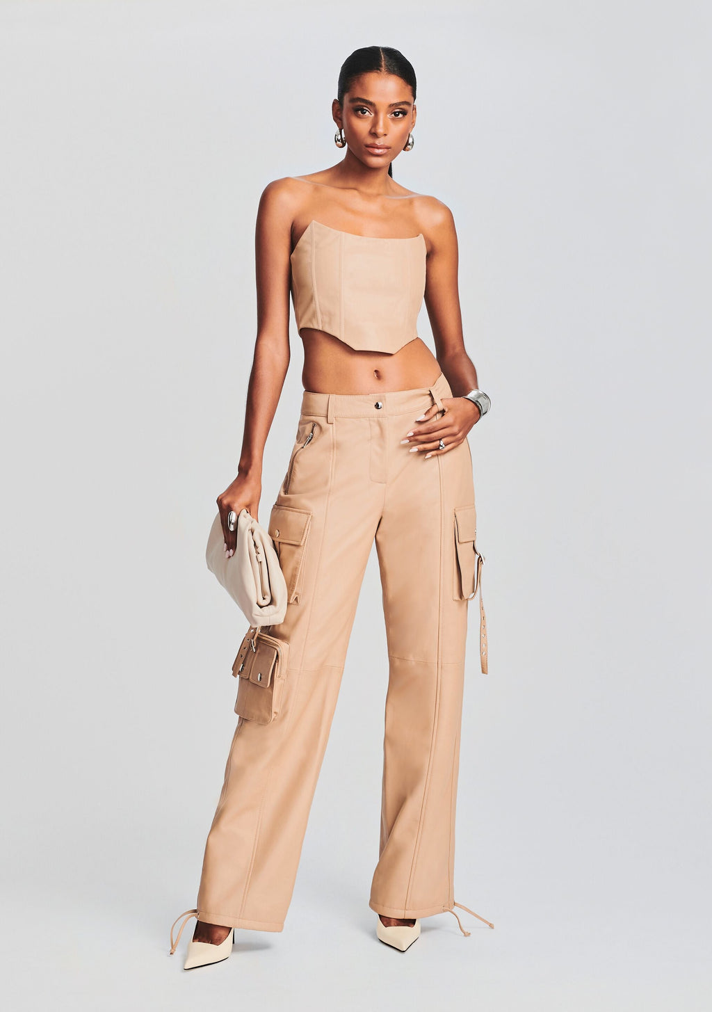 Honey Leather Pant by retrofête in Tannin, product image 2