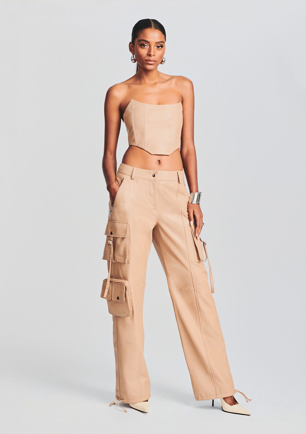 Honey Leather Pant by retrofête in Tannin, product image 5