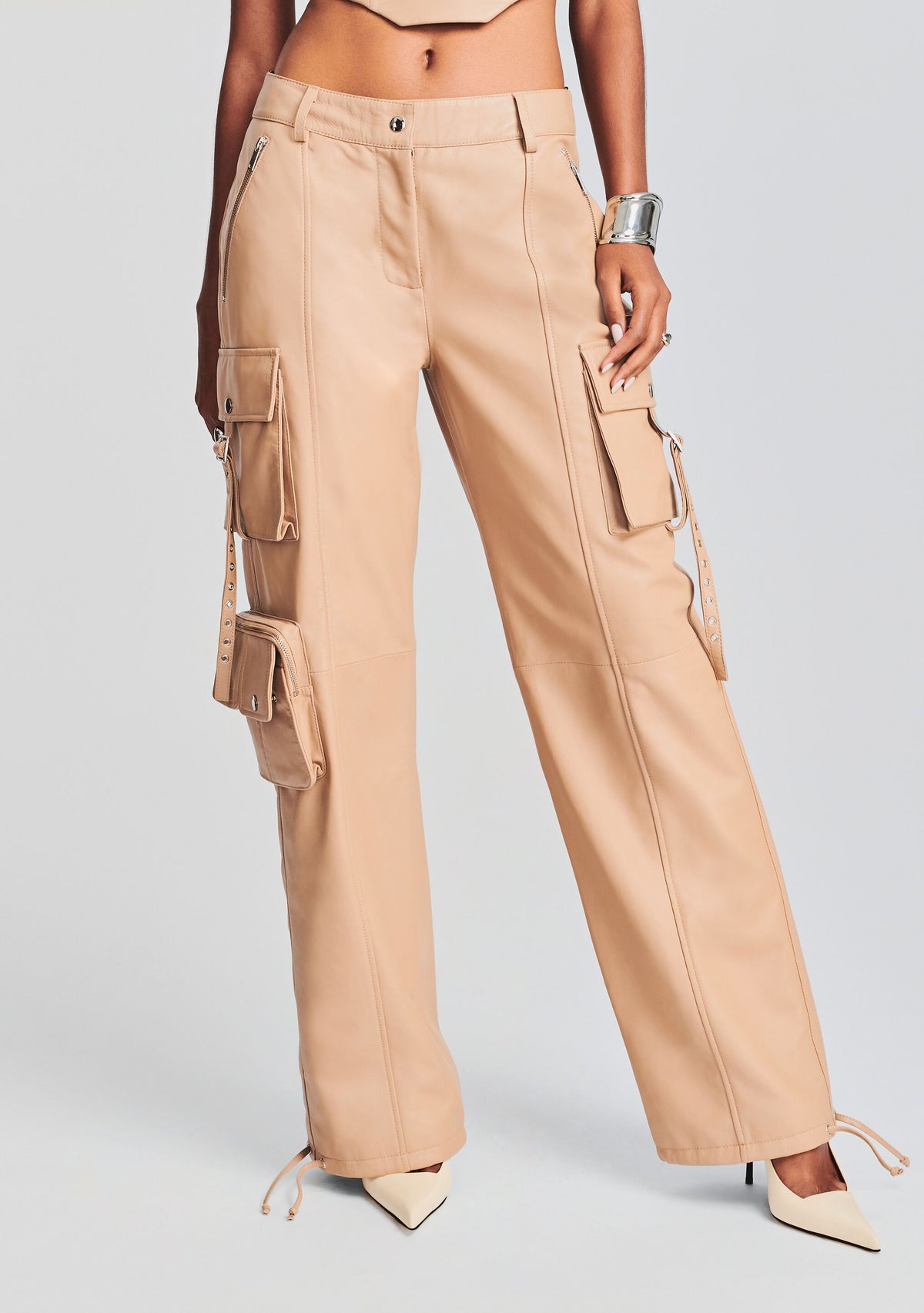 Honey Leather Pant by retrofête in Tannin, product image 1
