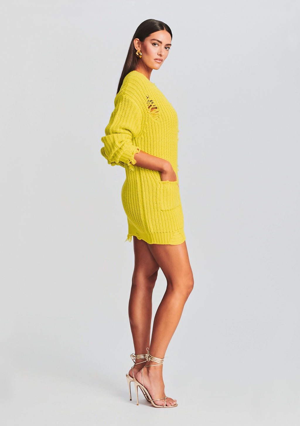 Florence Sweater Dress by SEROYA in Citric, product image 3