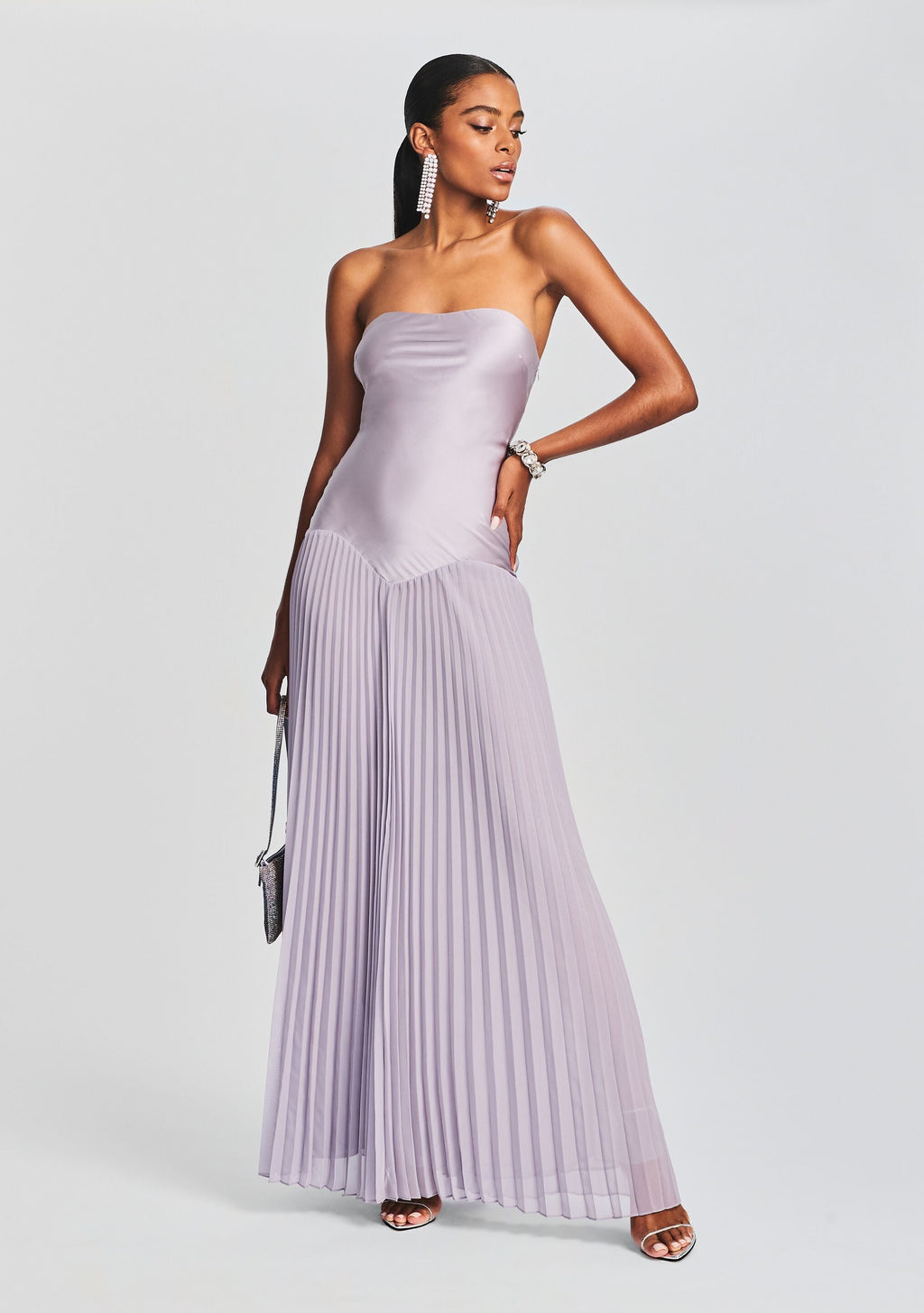 Genevieve Silk Dress by retrofête in Mink Grey, product image 5