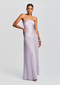 Genevieve Silk Dress by retrofête in Mink Grey, product image 1