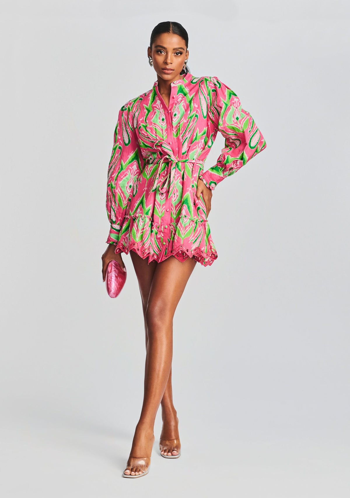 Indu Short Dress by Hemant & Nandita in Pink, product image 1