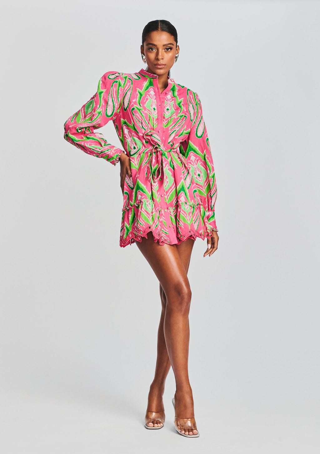 Indu Short Dress by Hemant & Nandita in Pink, product image 5