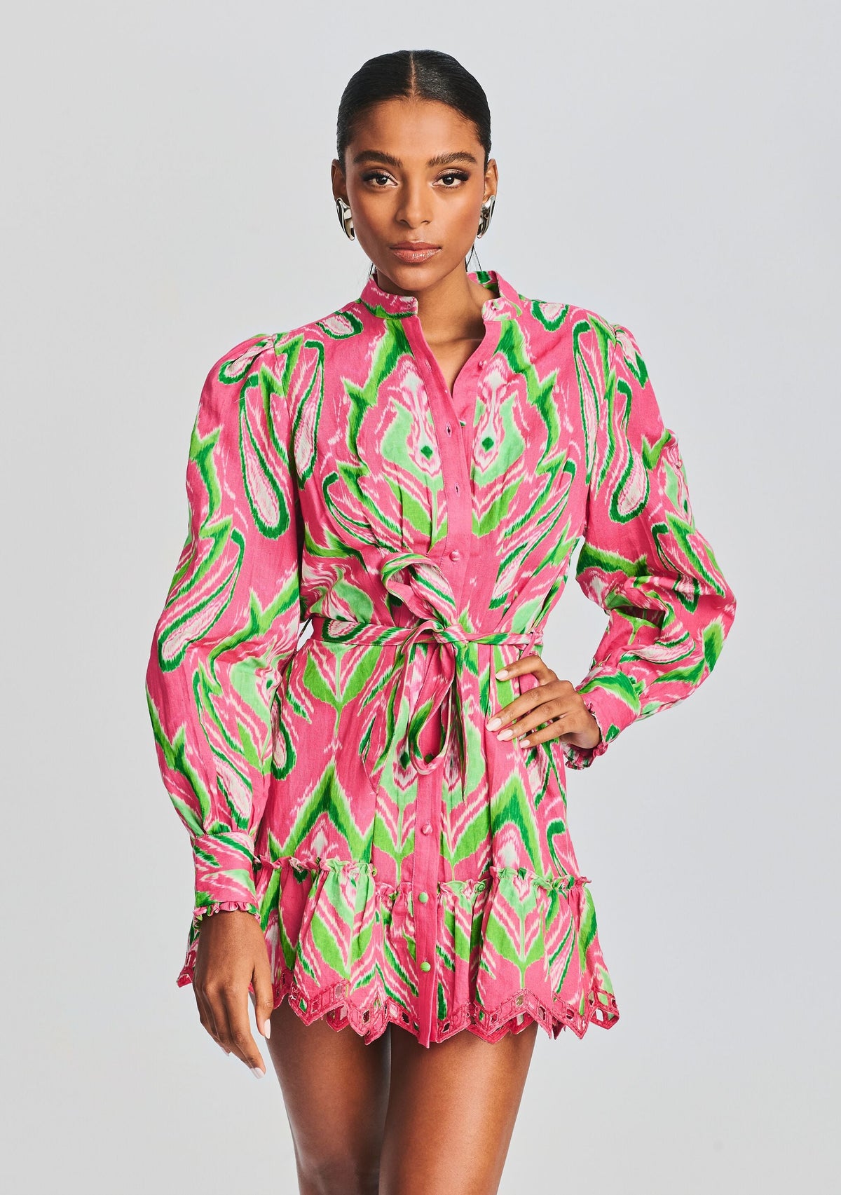 Indu Short Dress by Hemant & Nandita in Pink, product image 2
