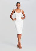 Laney Knit Dress by retrofête in White/Gold, product image 1
