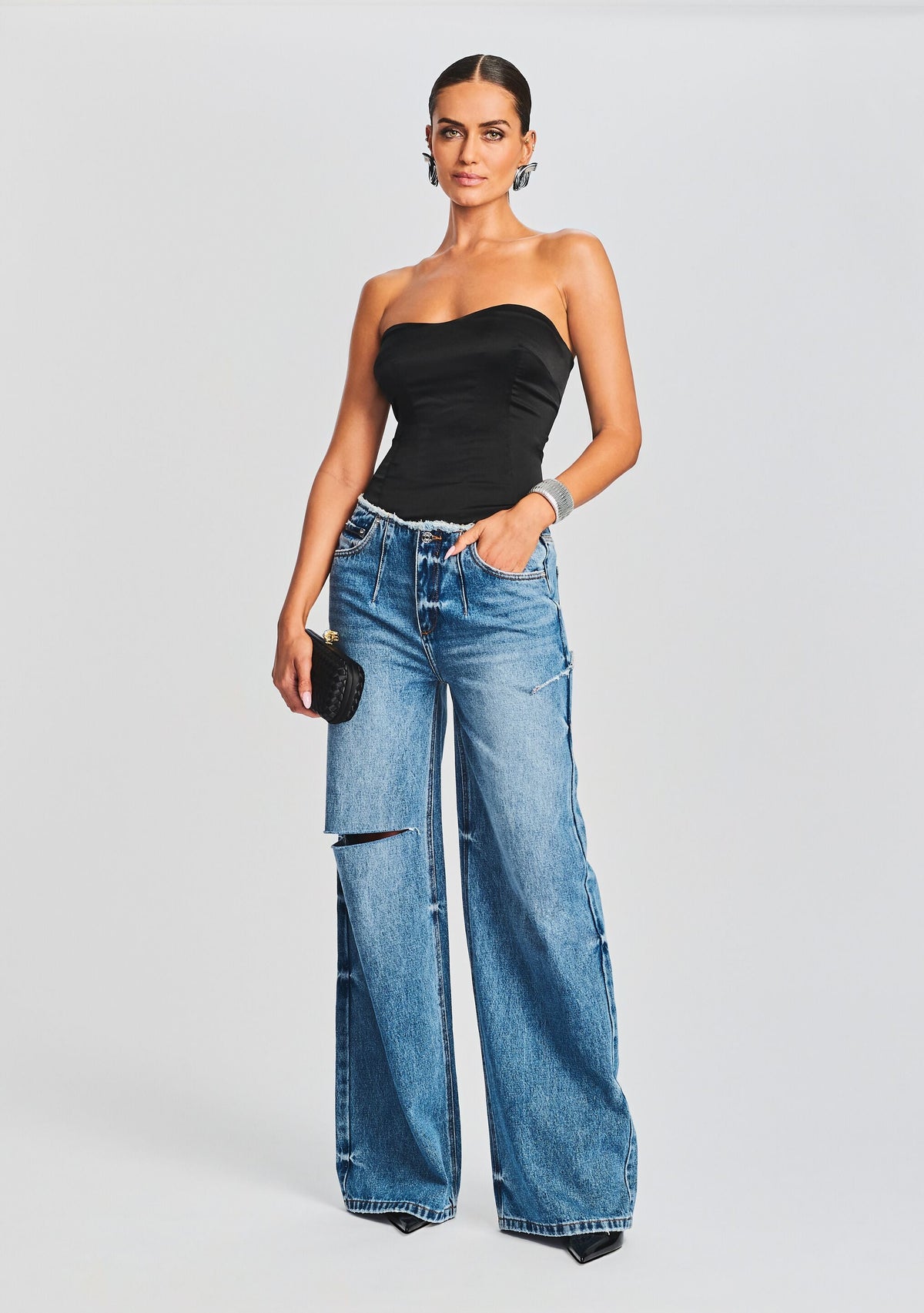 Aston Wide Leg Jean by SEROYA in Bayside, product image 5