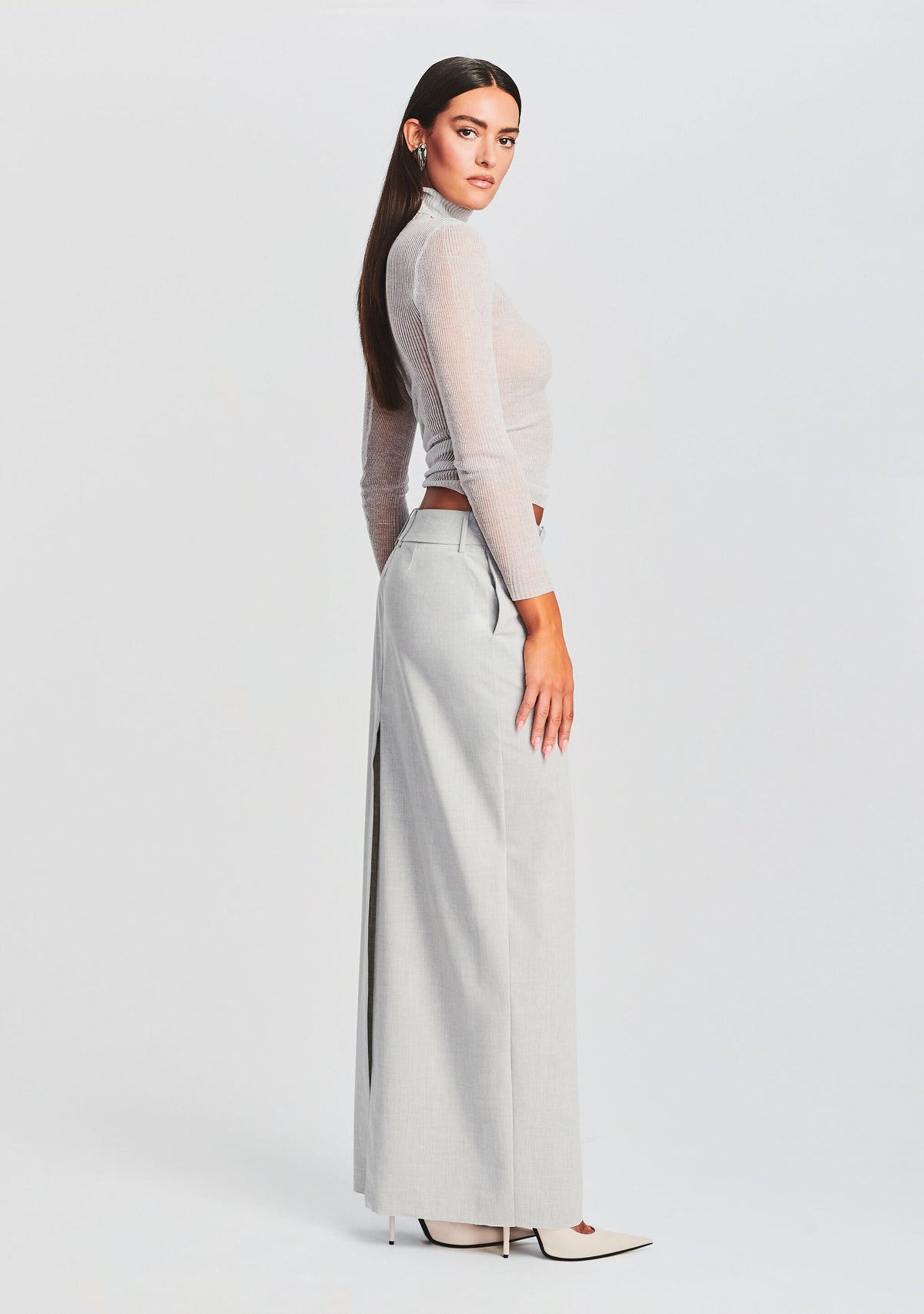 Maeve Maxi Skirt by SEROYA in Silver, product image 3