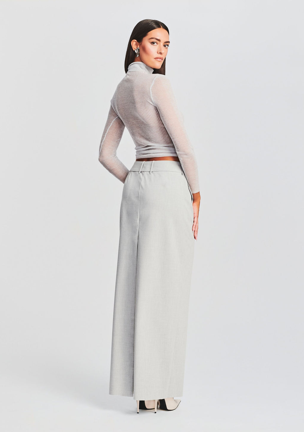 Maeve Maxi Skirt by SEROYA in Silver, product image 4