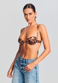Monet Silk Bra by SEROYA in Brown Leopard, product image 1