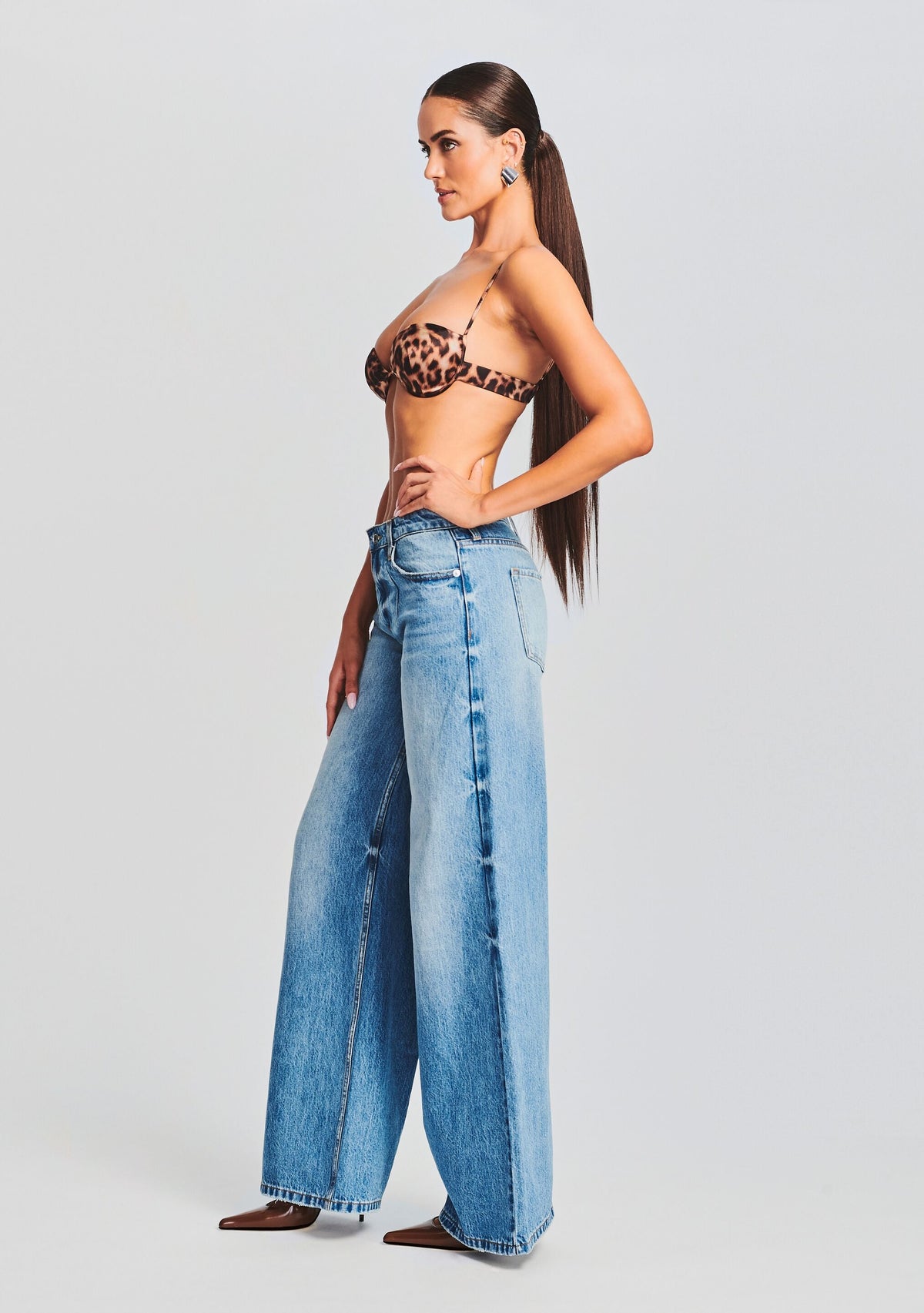 Monet Silk Bra by SEROYA in Brown Leopard, product image 3