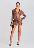 Roxanne Dress by SEROYA in Tan Ocelot, product image 1