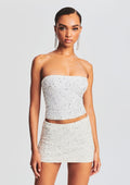 Kala Sequin Top by retrofête in Silver/White, product image 1