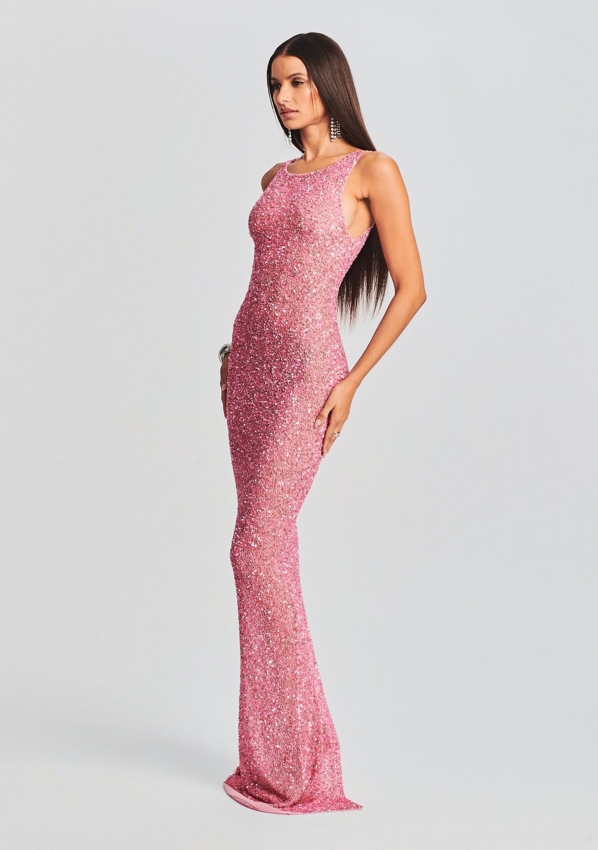 Sasha Sequin Dress by retrofête in Bubblegum Pink, product image 3