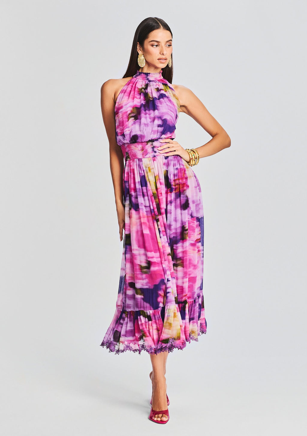 Anay Midi Dress by Hemant & Nandita in Multi, product image 1