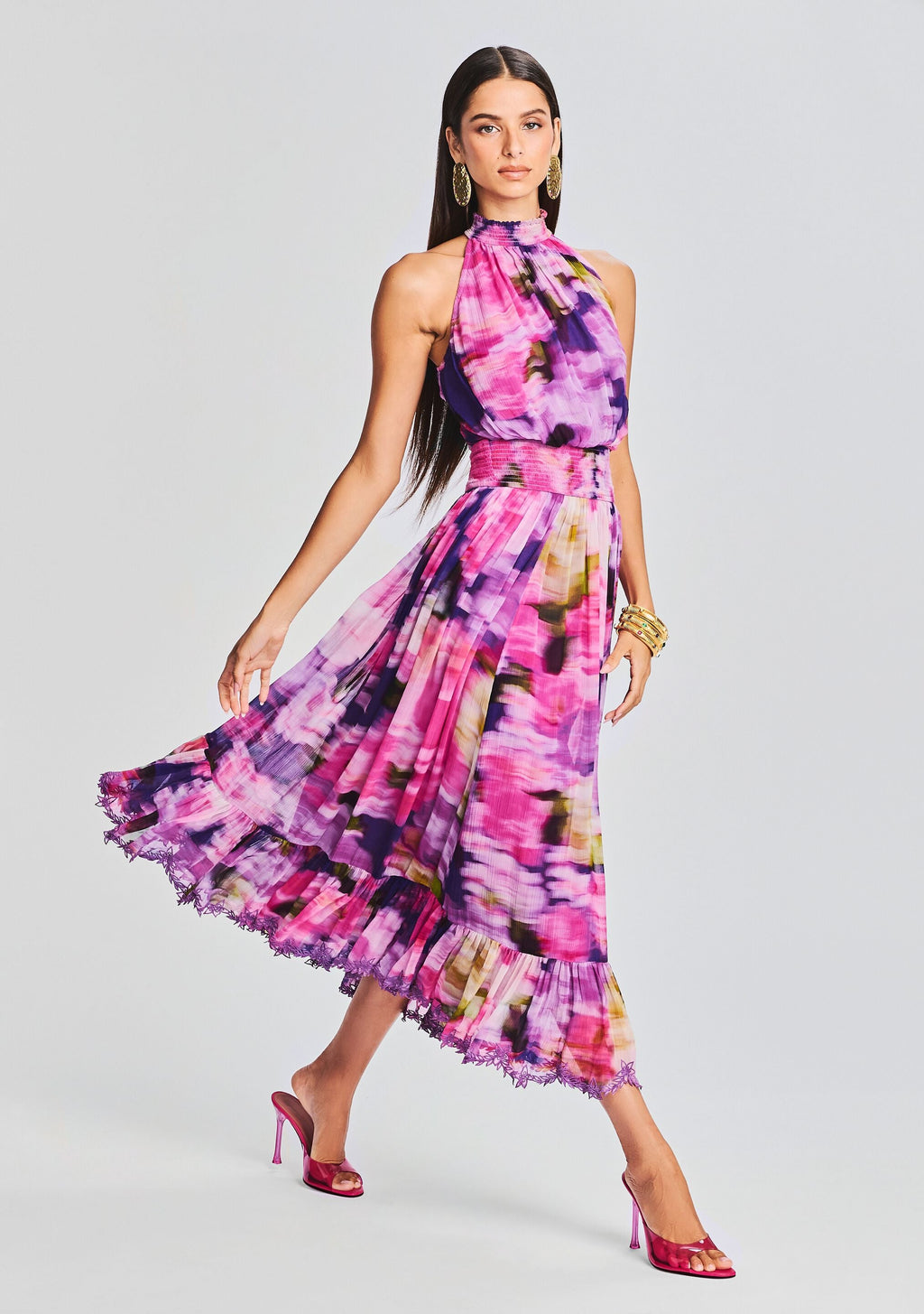 Anay Midi Dress by Hemant & Nandita in Multi, product image 5