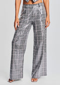Fleur Sequin Pant by retrofête in Grey Plaid, product image 1