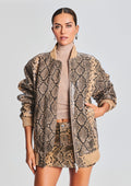 Halle Leather Jacket by retrofête in Tannin Snake, product image 1