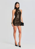 Roxy Leather Dress by retrofête in Dark Chocolate, product image 1