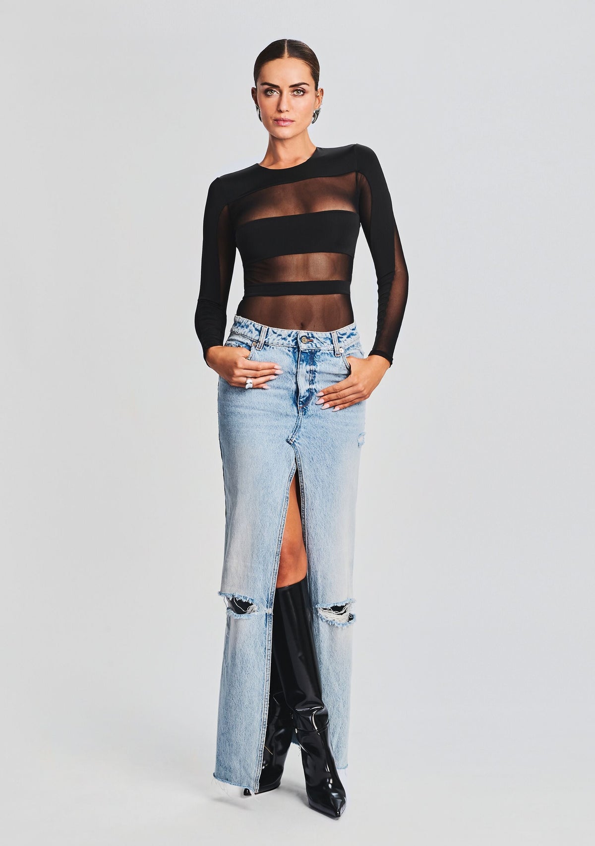 Ciar Bodysuit by SEROYA in Black, product image 2