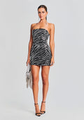 Heather Sequin Dress by retrofête in Black/Silver Zebra, product image 1
