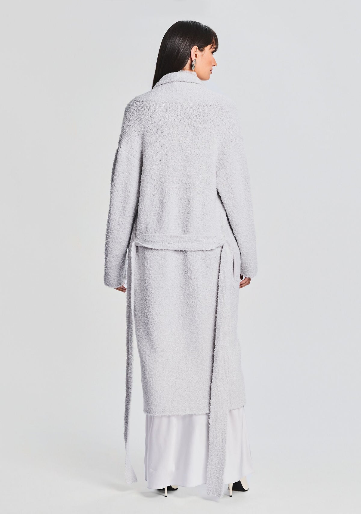 Reed Boucle Cardigan by SEROYA in Silver, product image 4