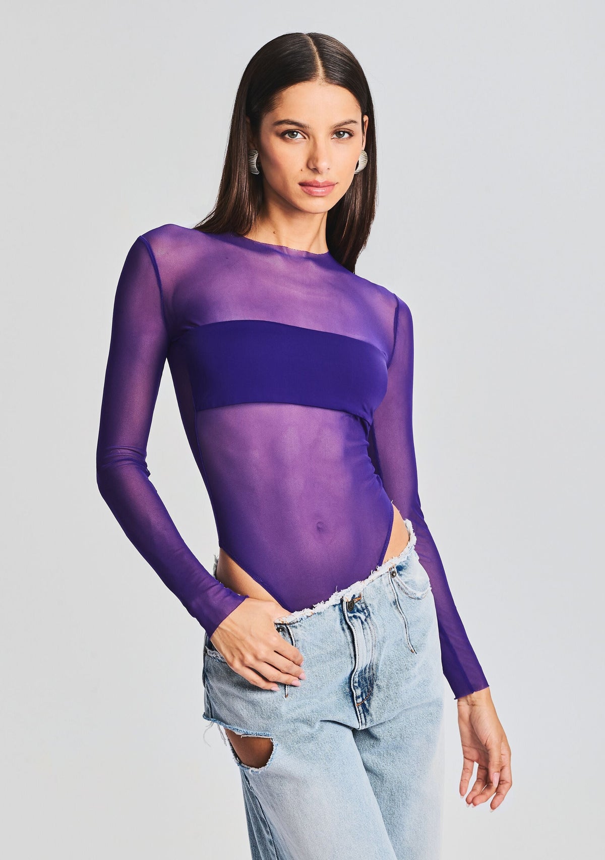 Rizzo Bodysuit by SEROYA in Violet Indigo, product image 1