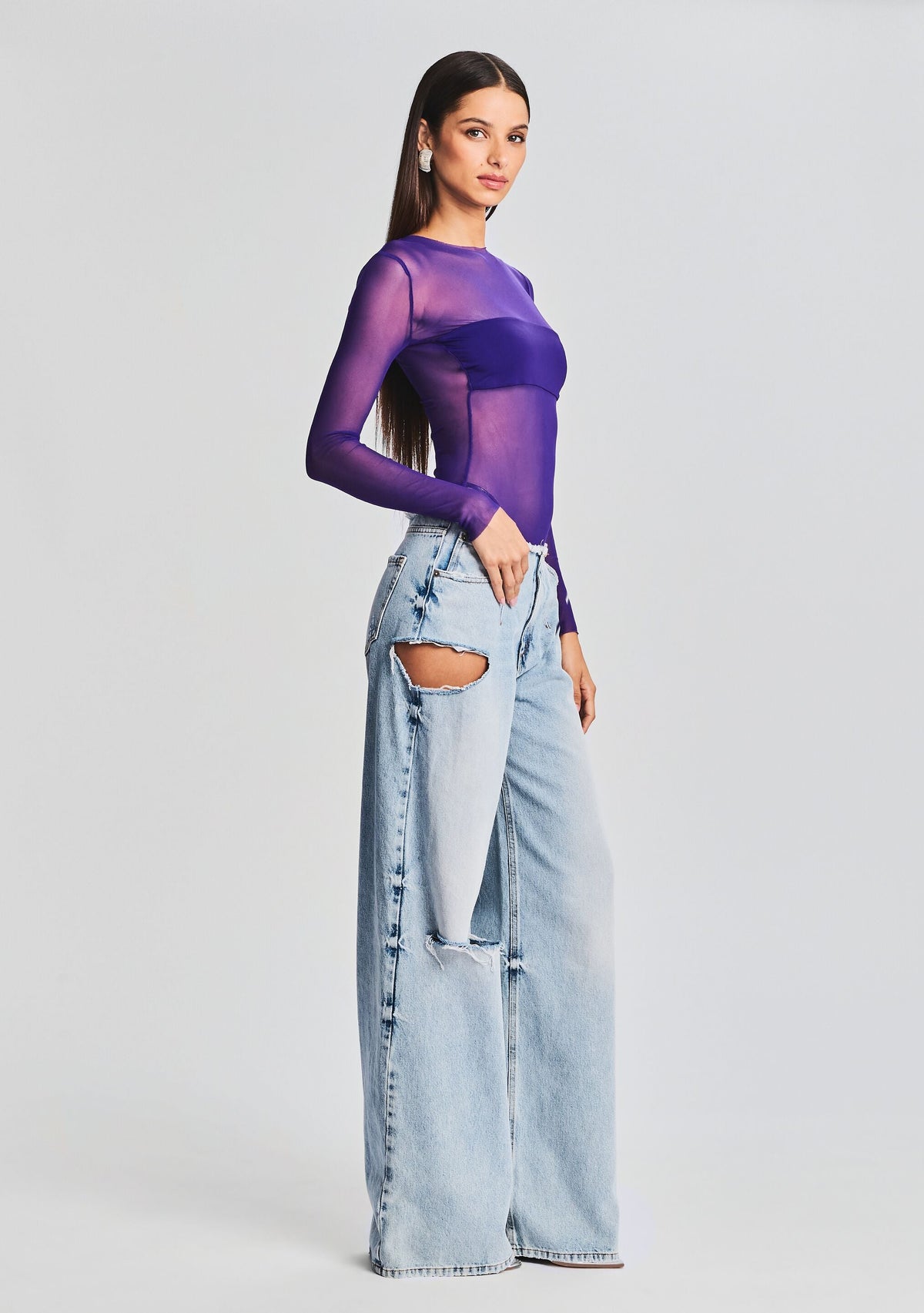 Rizzo Bodysuit by SEROYA in Violet Indigo, product image 3