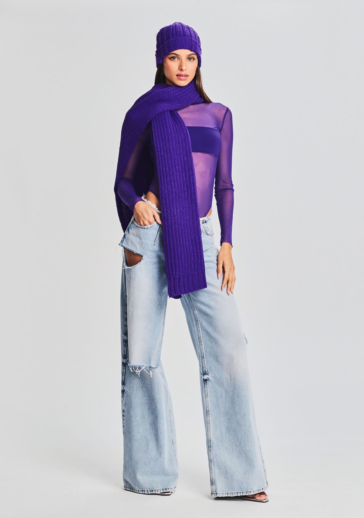 Ash Scarf by SEROYA in Violet, product image 3