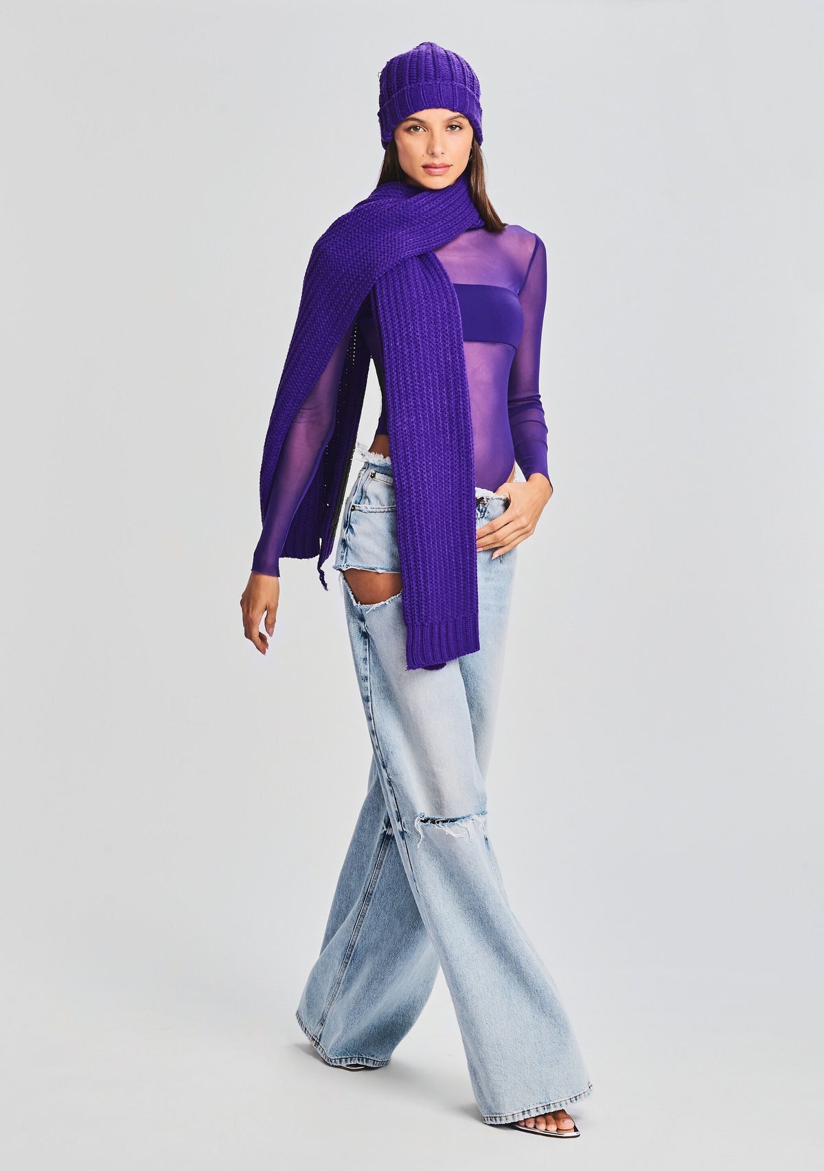 Ash Scarf by SEROYA in Violet, product image 2