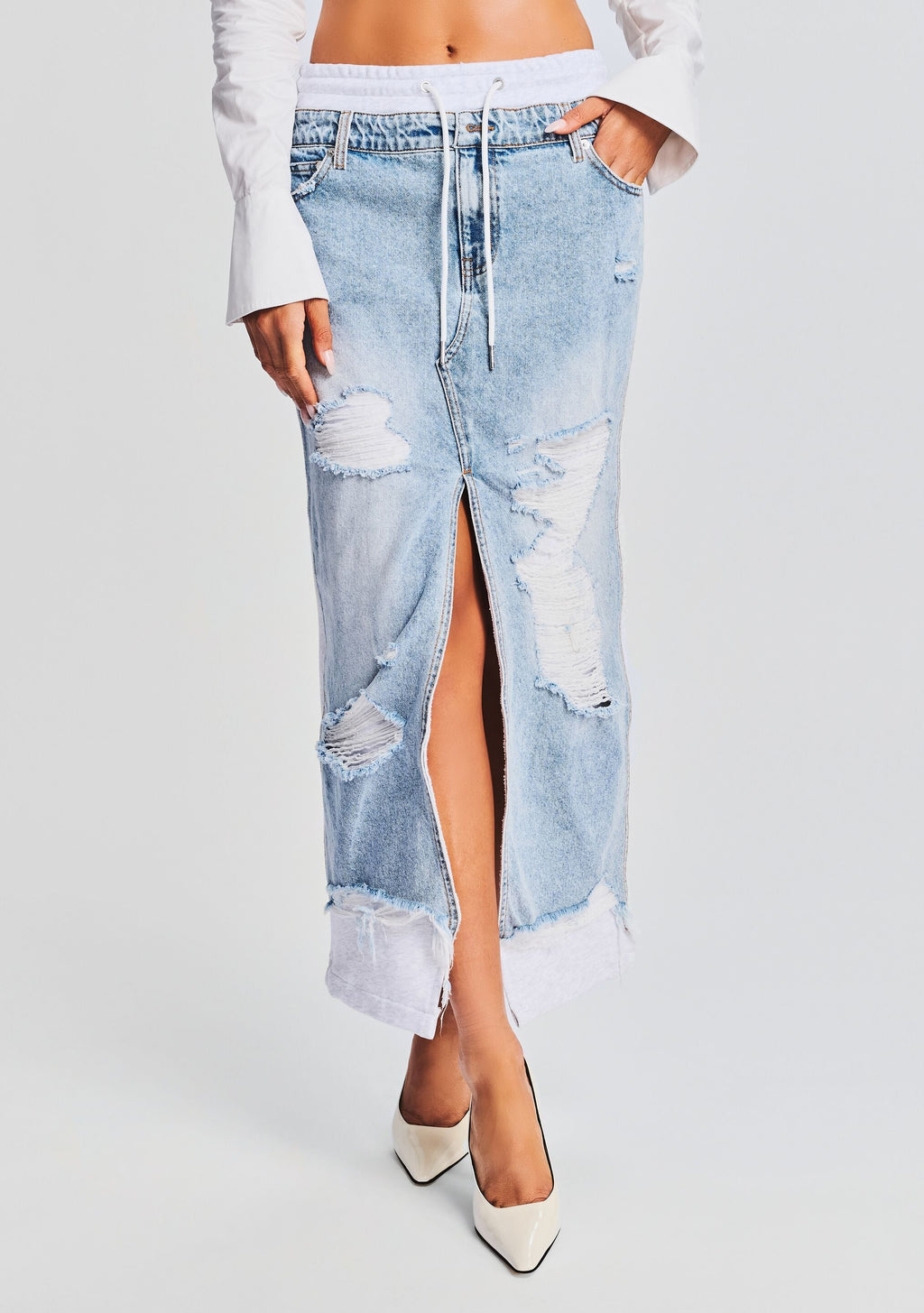 Calla Maxi Skirt by SEROYA in Tidal, product image 1