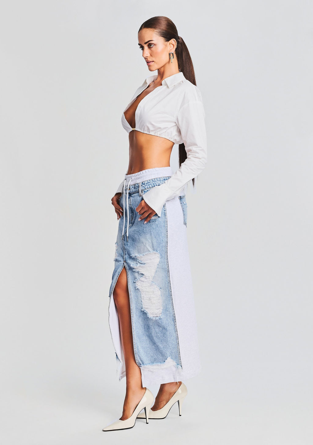 Calla Maxi Skirt by SEROYA in Tidal, product image 3