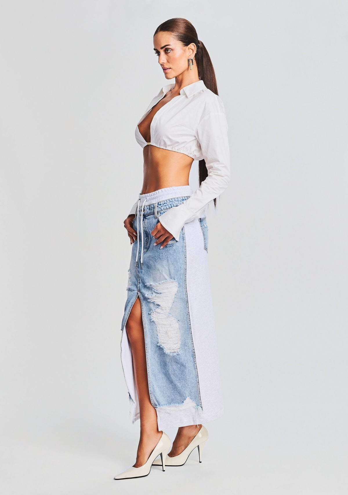 Calla Maxi Skirt by SEROYA in Tidal, product image 3