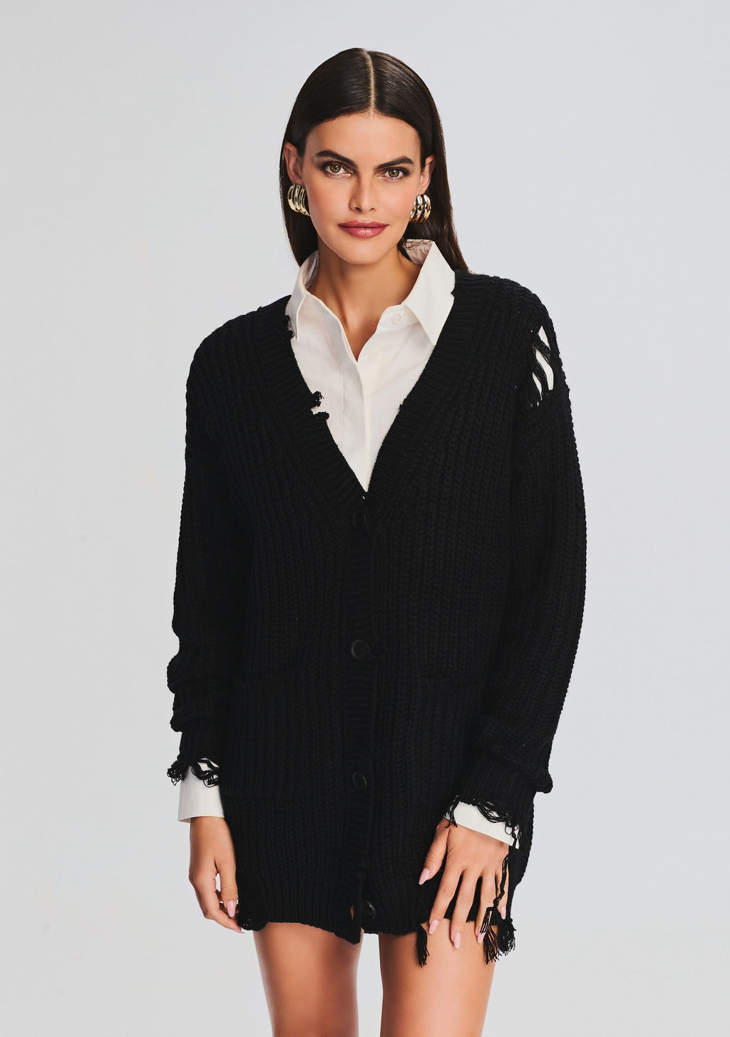Florence Sweater Dress by SEROYA in Black, product image 2