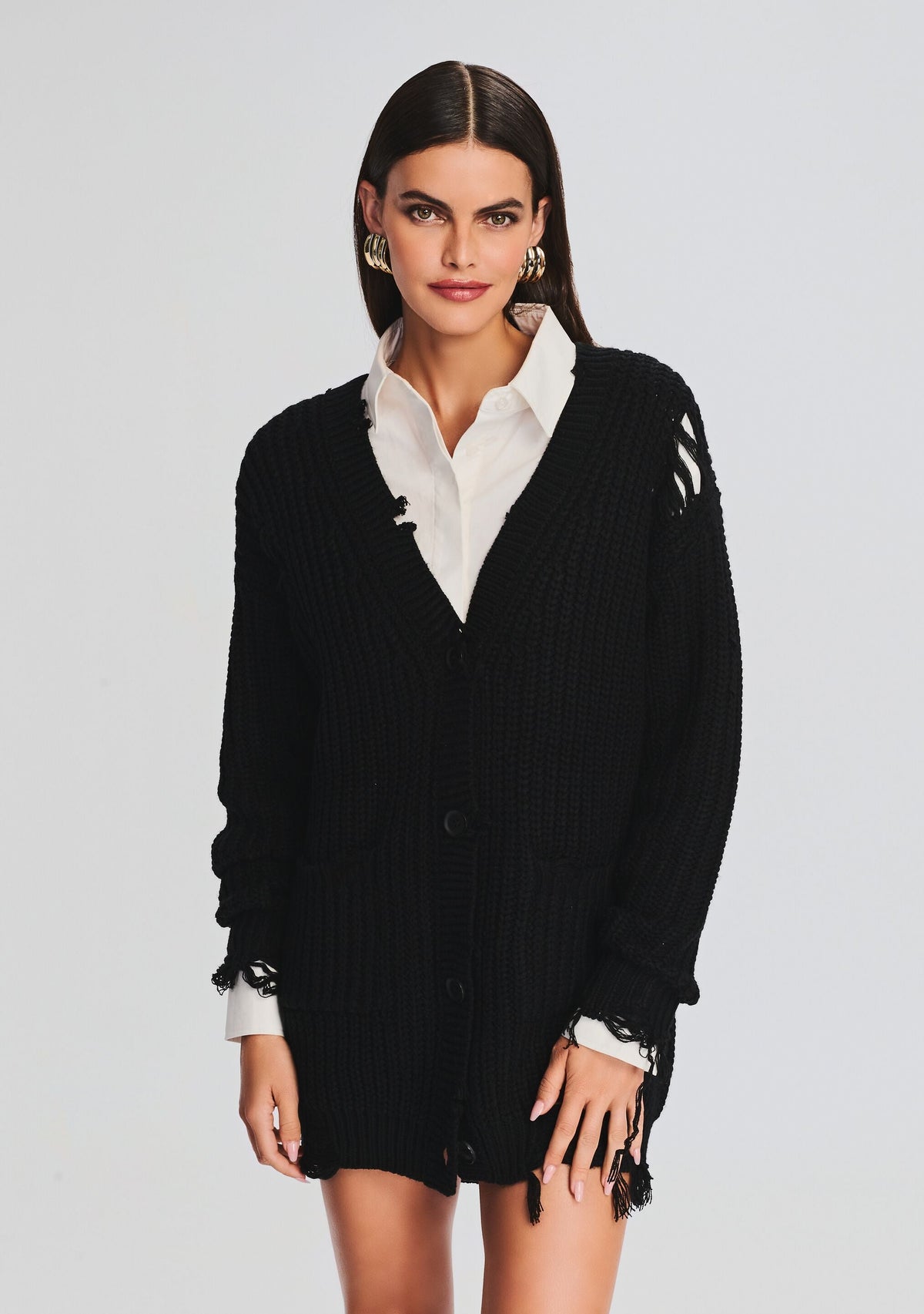 Florence Sweater Dress by SEROYA in Black, product image 2