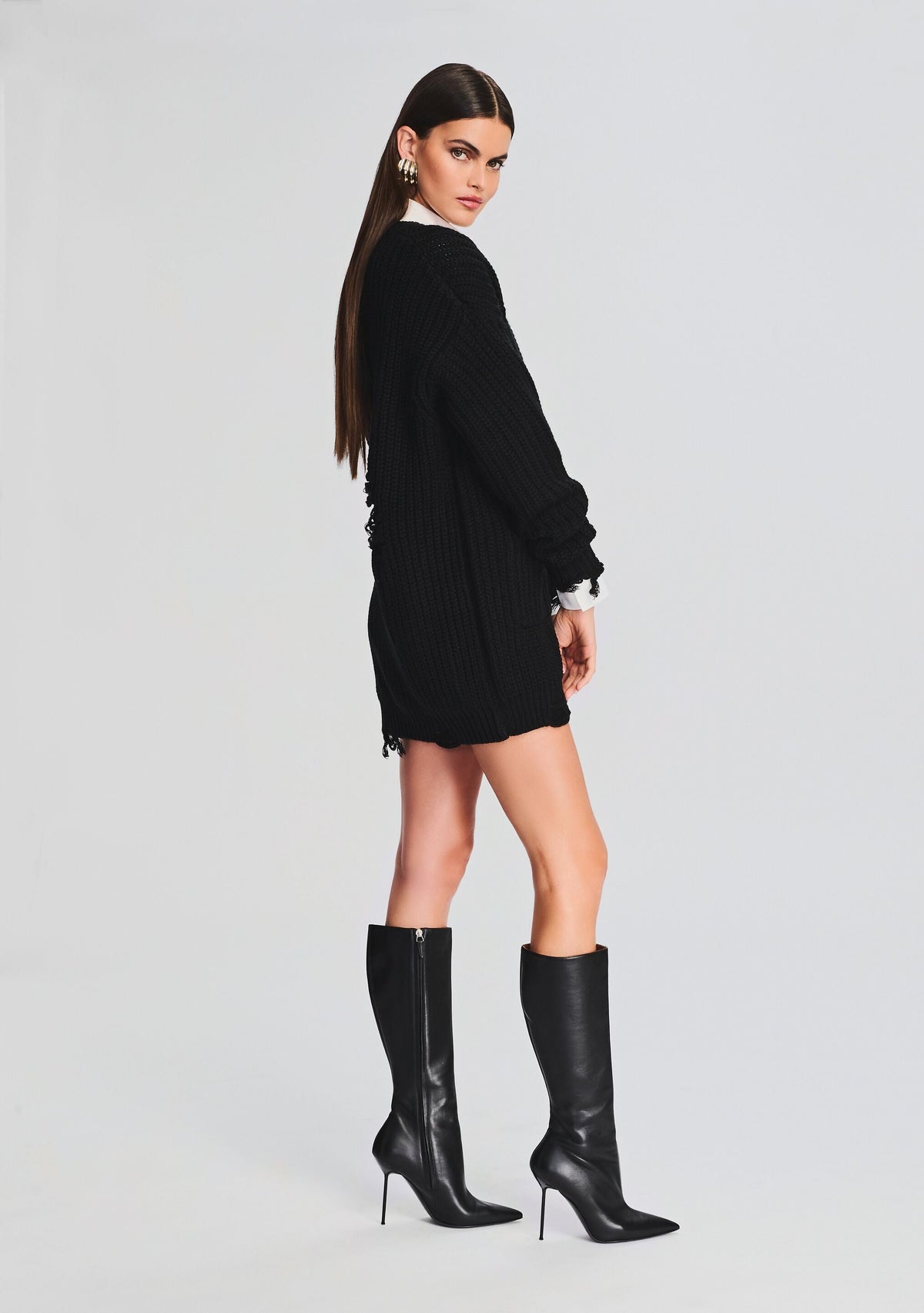Florence Sweater Dress by SEROYA in Black, product image 3