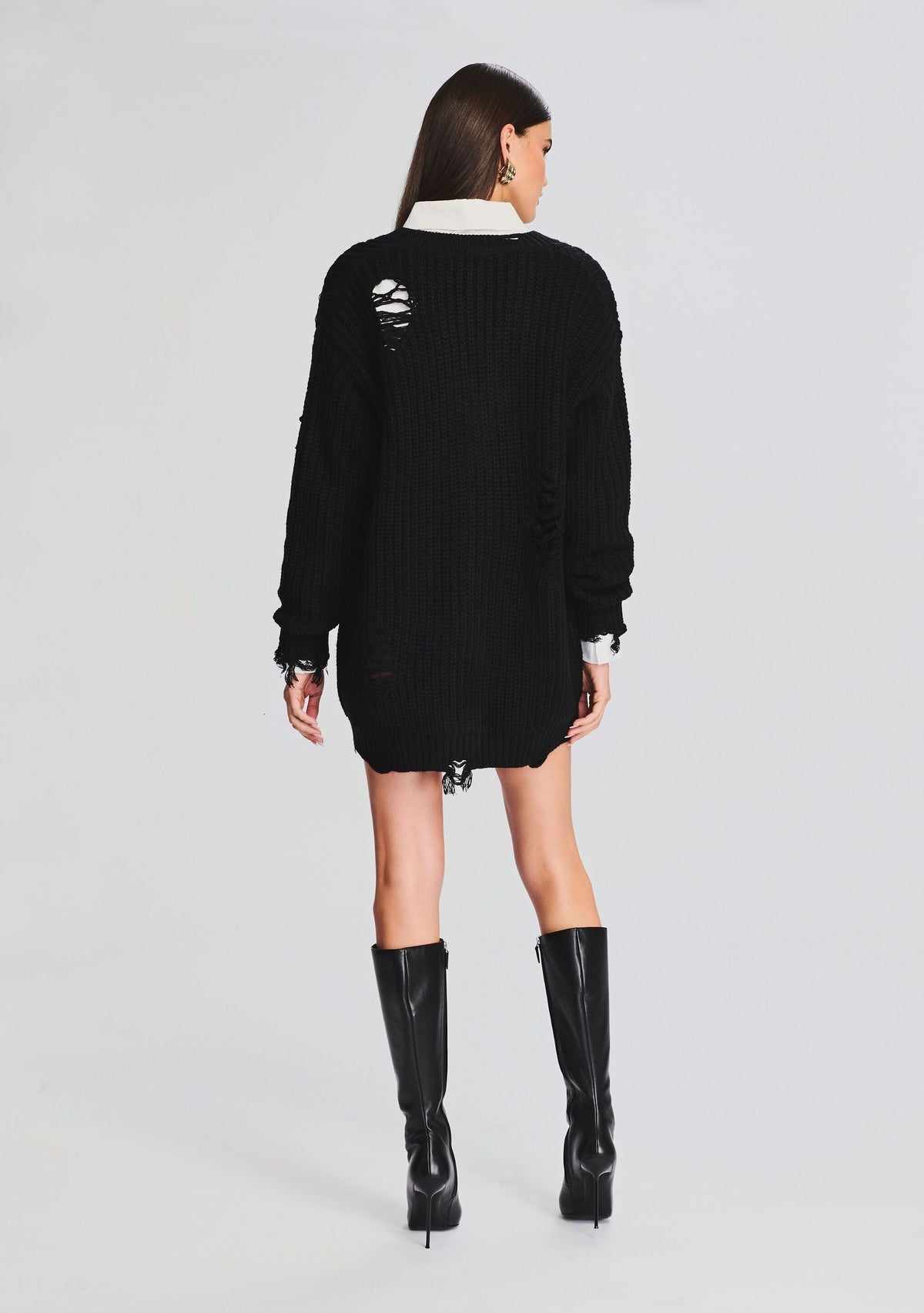 Florence Sweater Dress by SEROYA in Black, product image 4