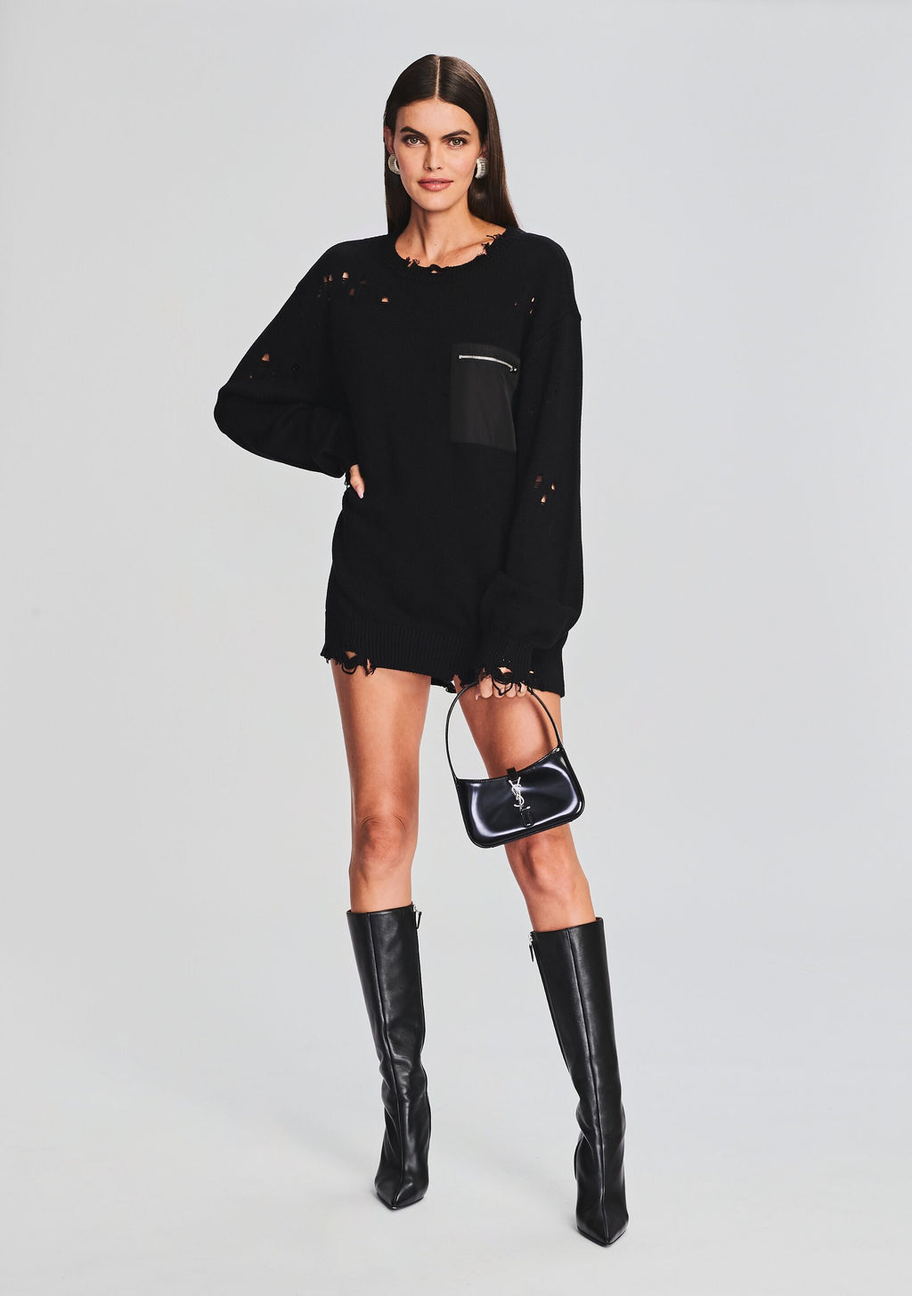 Hank Sweater Dress by SEROYA in Black, product image 5