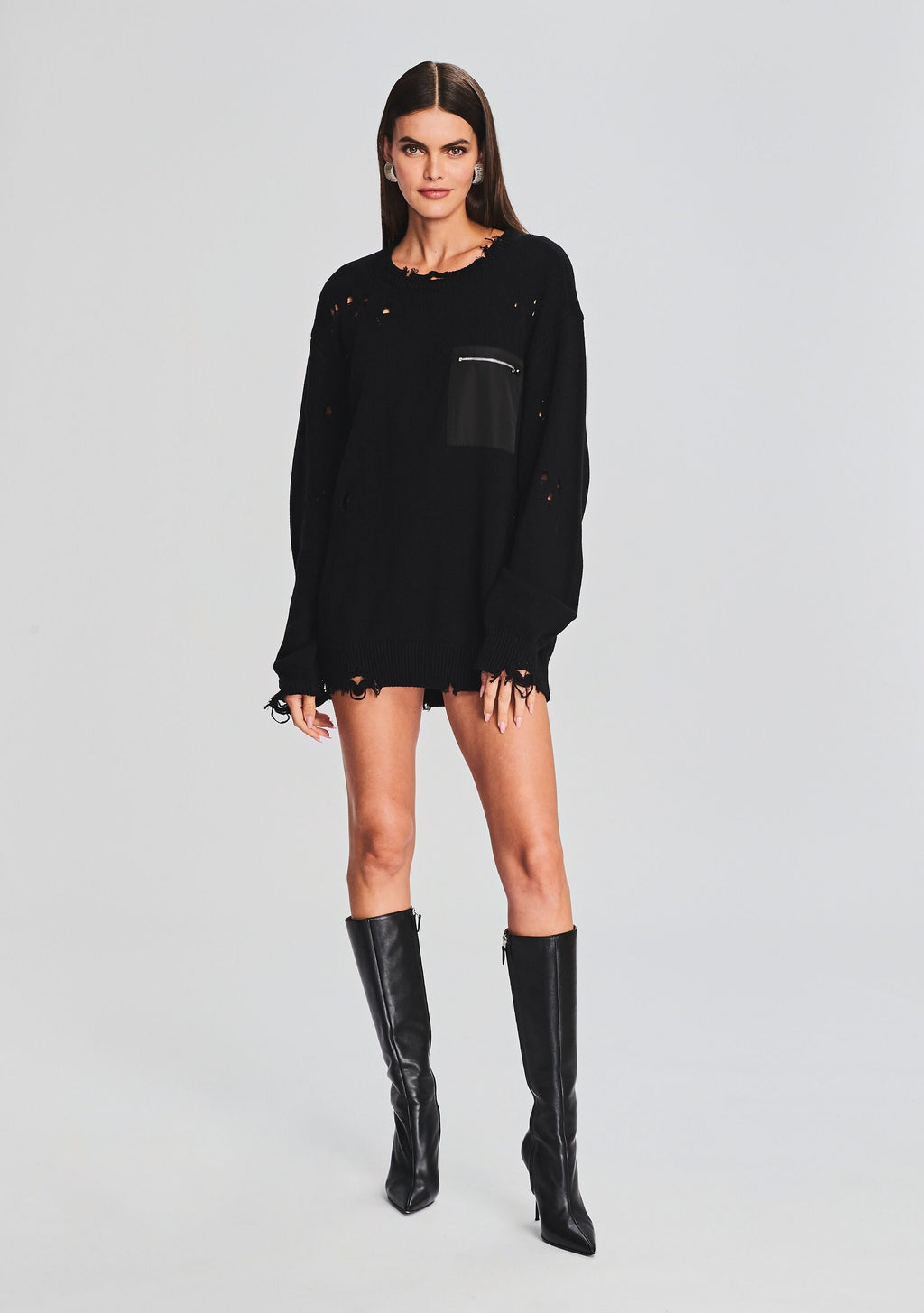 Hank Sweater Dress by SEROYA in Black, product image 1