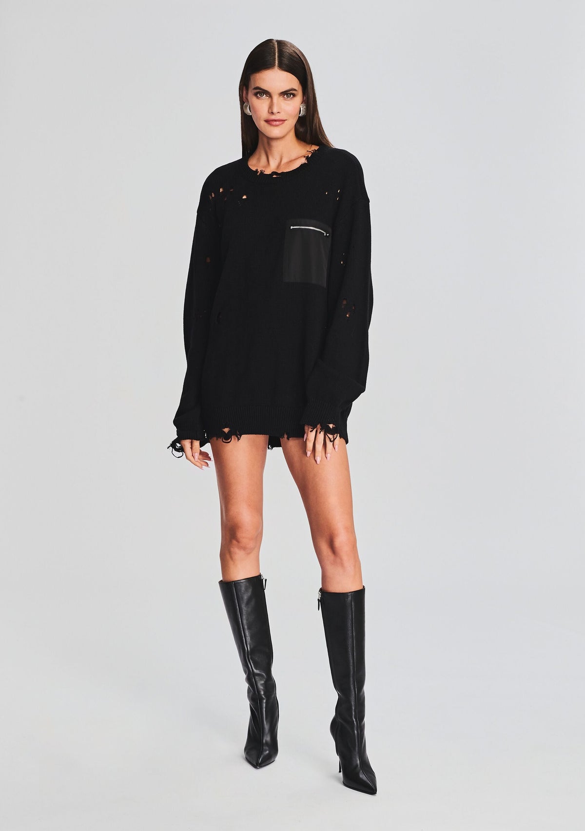 Hank Sweater Dress by SEROYA in Black, product image 1
