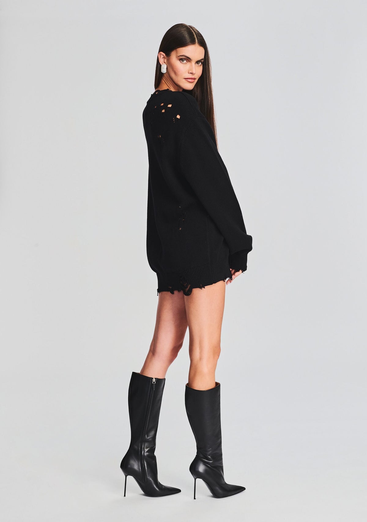Hank Sweater Dress by SEROYA in Black, product image 3