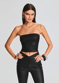 Hillary Coated Denim Top by SEROYA in Coated Black, product image 1