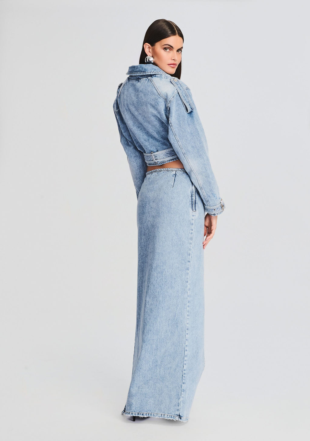 Zahlia Denim Skirt by retrofête in Alani, product image 4
