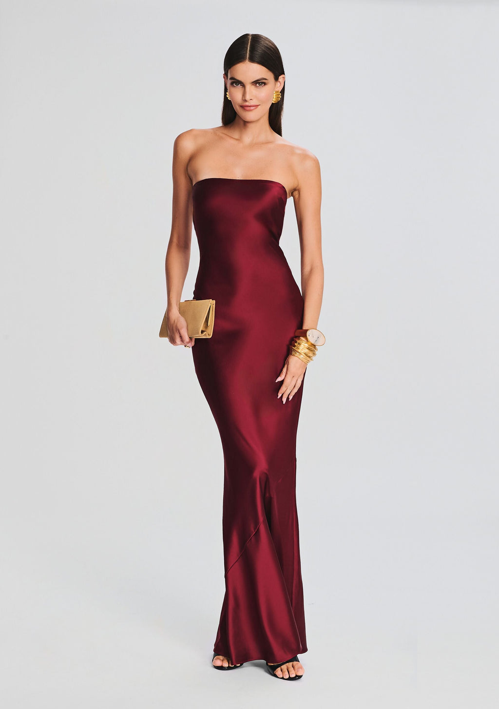 Keaton Silk Dress by retrofête in Cabernet, product image 2