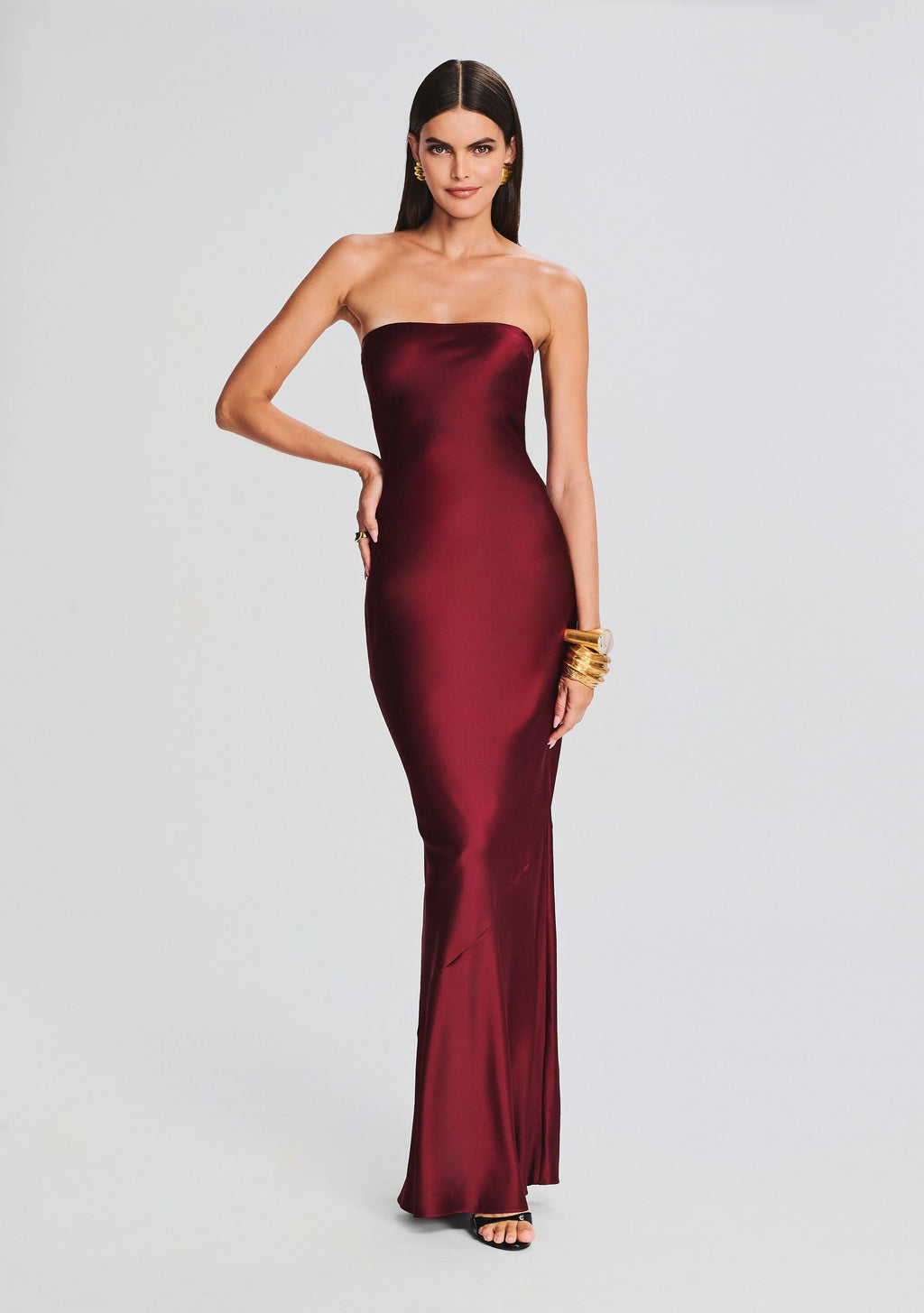 Keaton Silk Dress by retrofête in Cabernet, product image 5