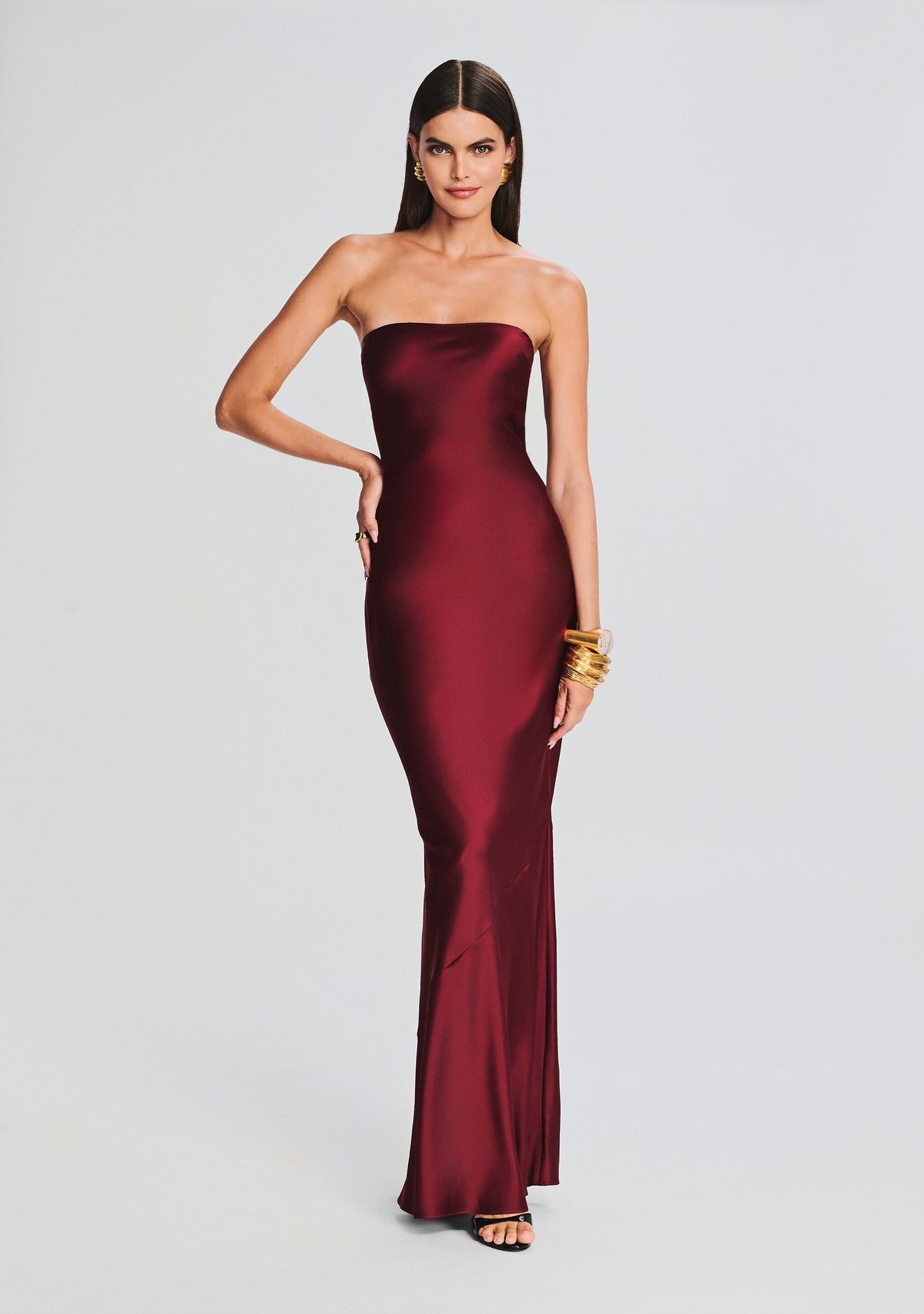 Keaton Silk Dress by retrofête in Cabernet, product image 5